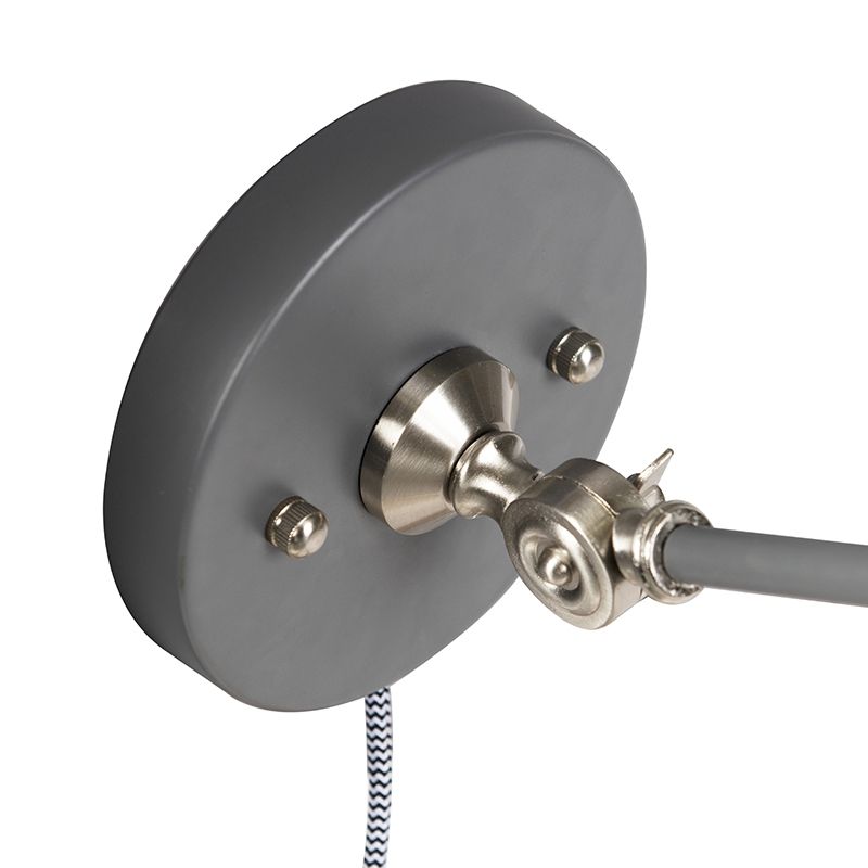 Industriële wandlamp grijs verstelbaar - Dazzle