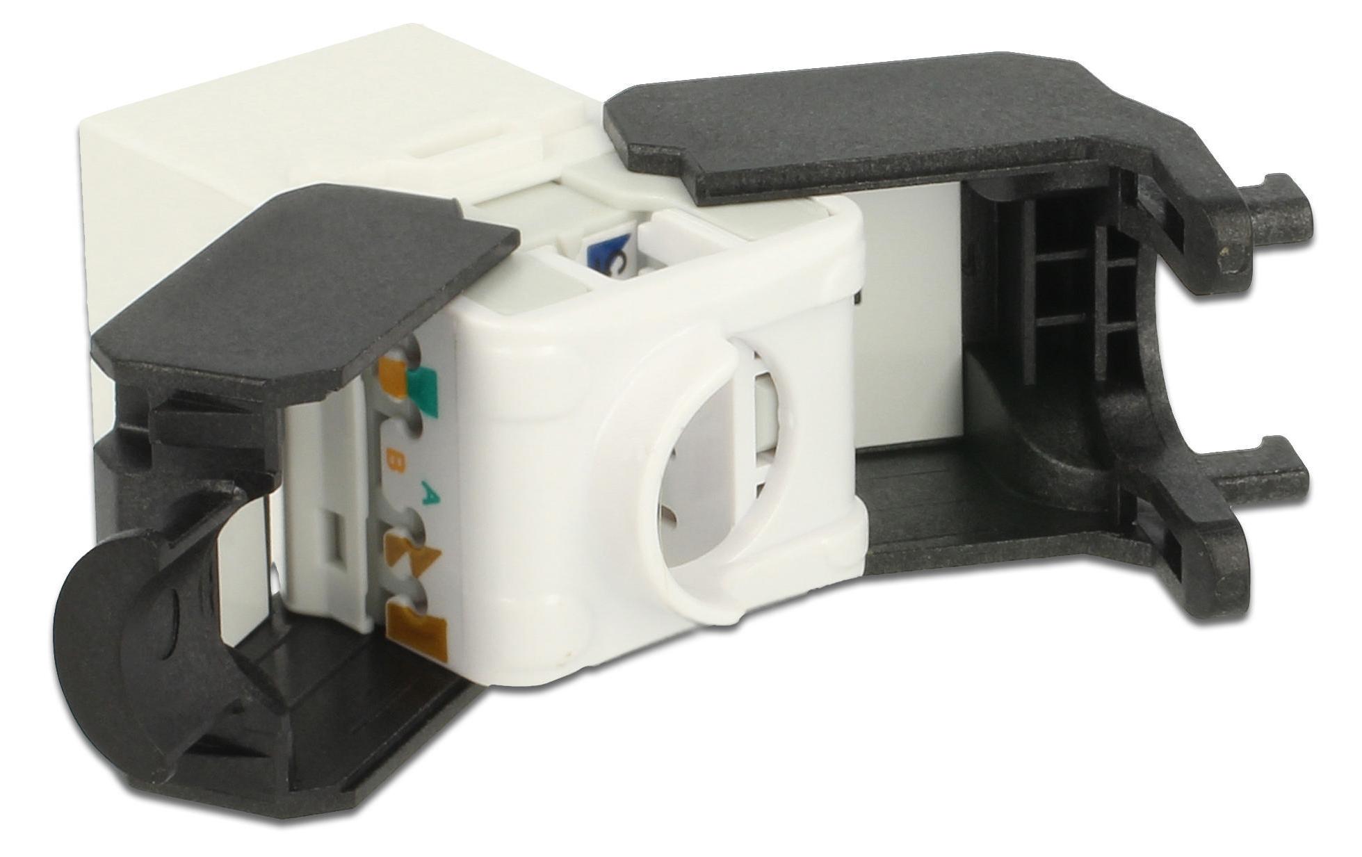 Keystone-Modul RJ-45 Cat.6A, UTP WeissCat.6A-Keystone-Modul mit RJ45 Buchse - LSA