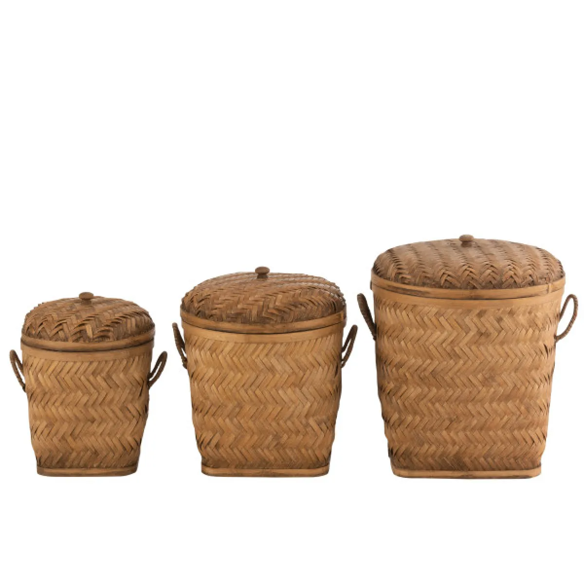 Dansmamaison Paniers de Rangement Bambou Naturel (Lot de 3)