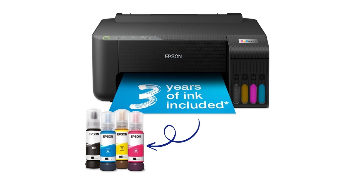 EpsonEcoTank ET-1810 A4 Wi-Fi-printer met inkttank inkjetprinter  (Zwart, Wi-Fi, inclusief tot 3 jaar inkt)