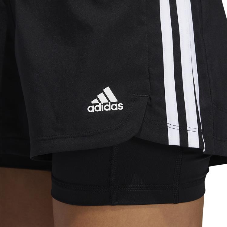 adidas Women Pacer 3-Stripes Woven Two-in-One Short