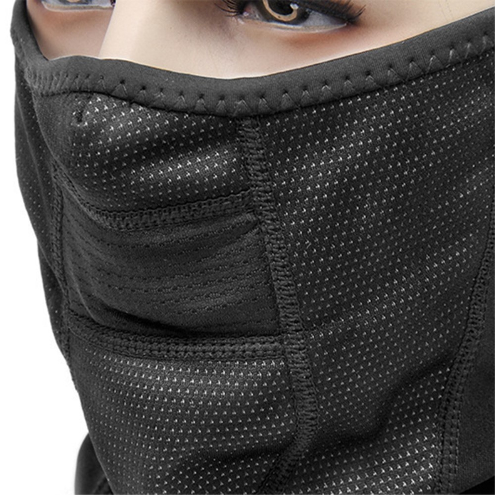 Gefütterte Ski Sturmhaube Motorrad Halstuch Kälte   UV Gesichts Schutzmaske - Schwarz