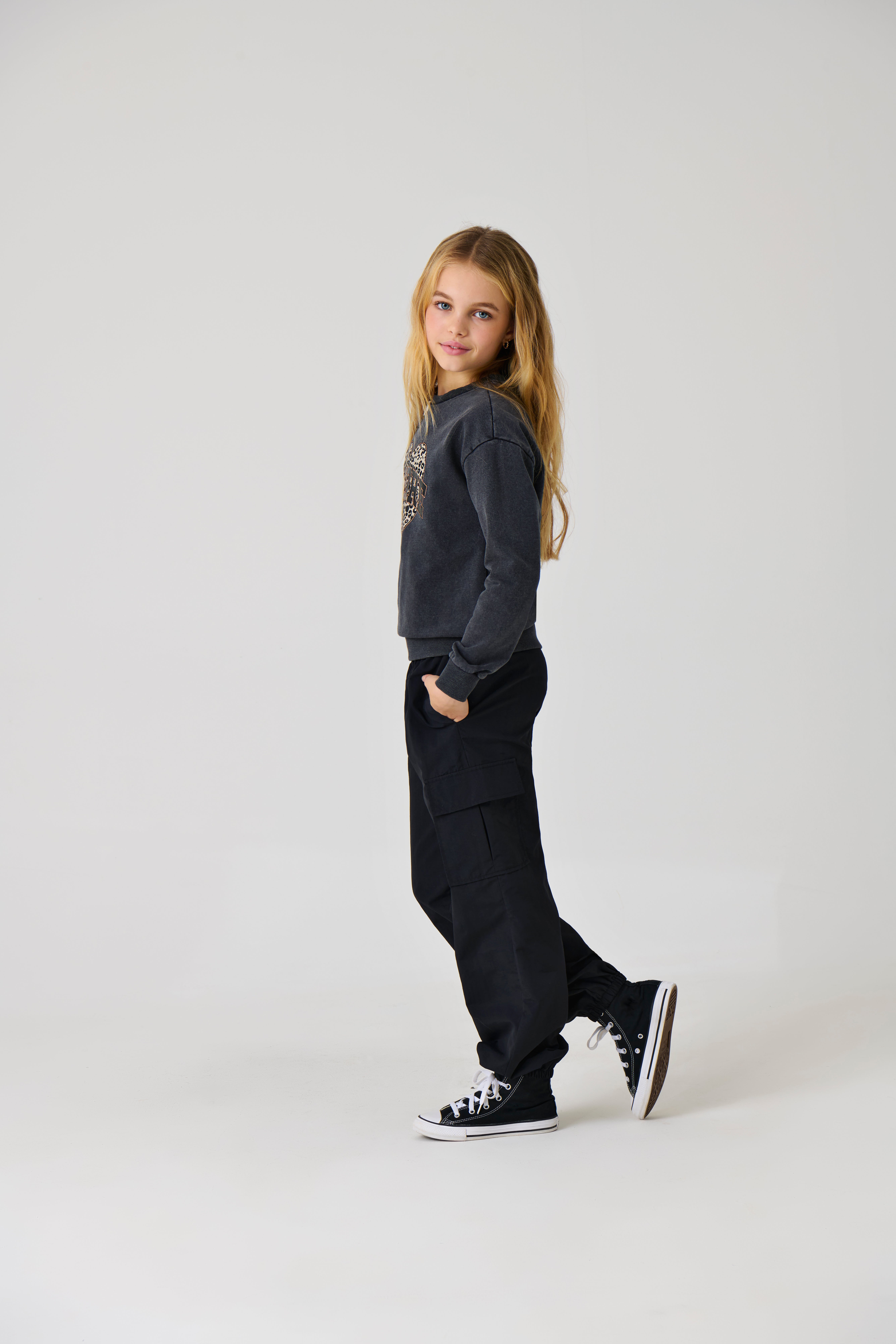 KOGECHO Mittlere Taille Locker geschnitten Cargo-Hose Black