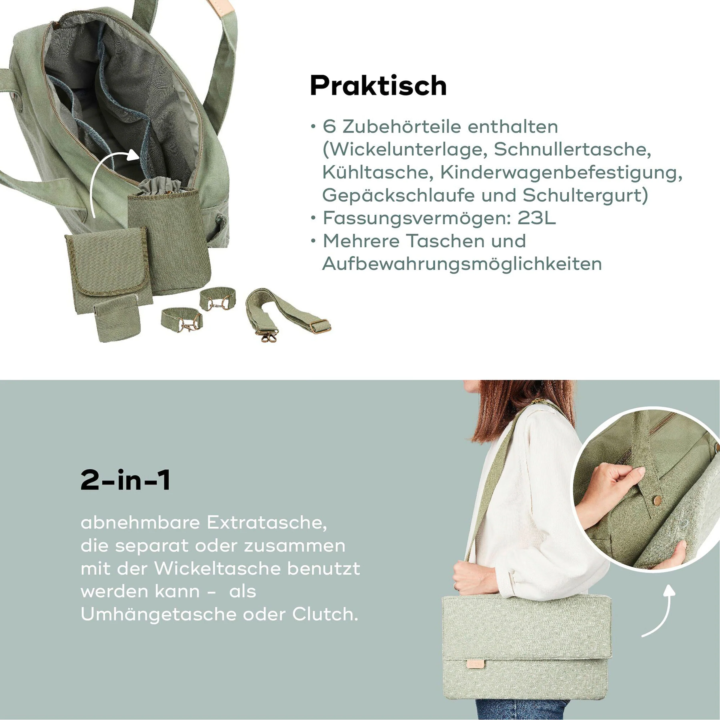 Babymoov Wickeltasche DayToDay Abstract green