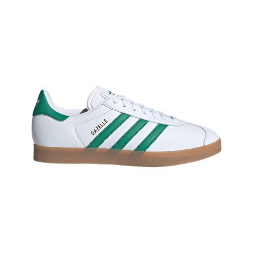 Adidas Gazelle Sneakers, White/Bold Green/Gold Metallic, 37 1/3