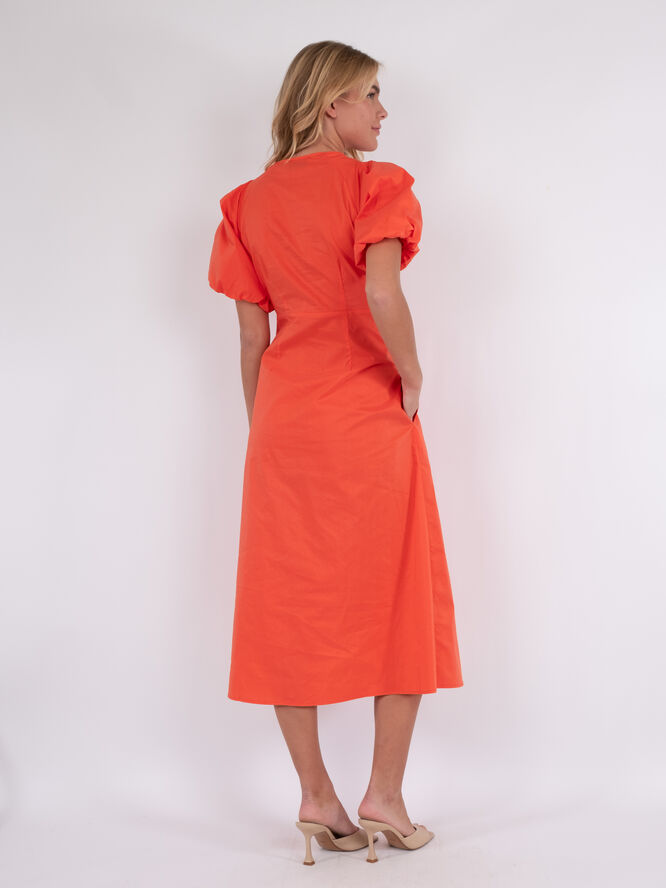 Neo Noir Illana Poplin Dress Coral