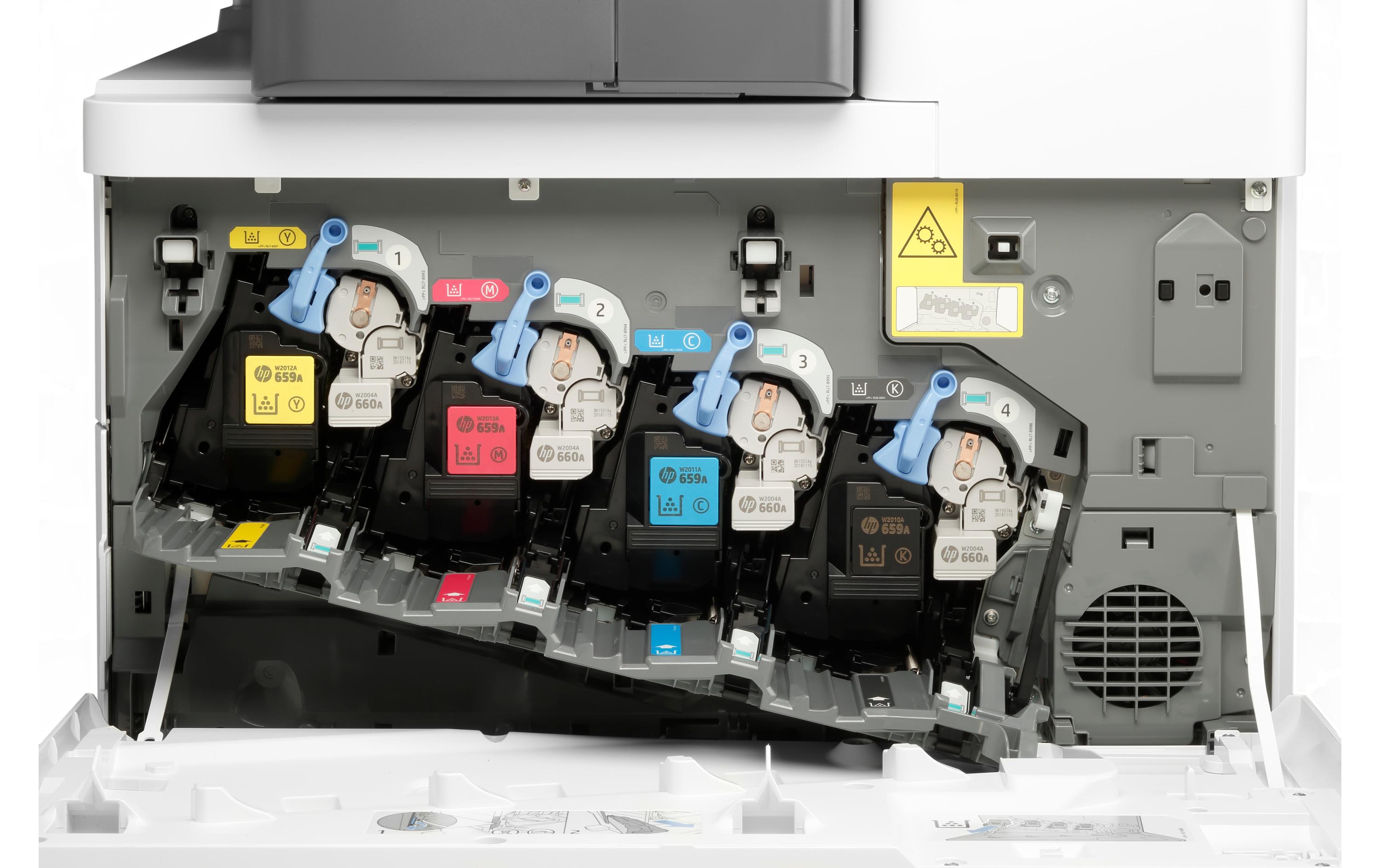 Multifunktionsdrucker Color LaserJet Enterprise Flow M776zs<br>4-in-1 Multifunktionsdrucker mit hoher Druckgeschwindigkeit und vielen Papierfächern sowie umfassende Sicherheitsfeatures für Unternehmen