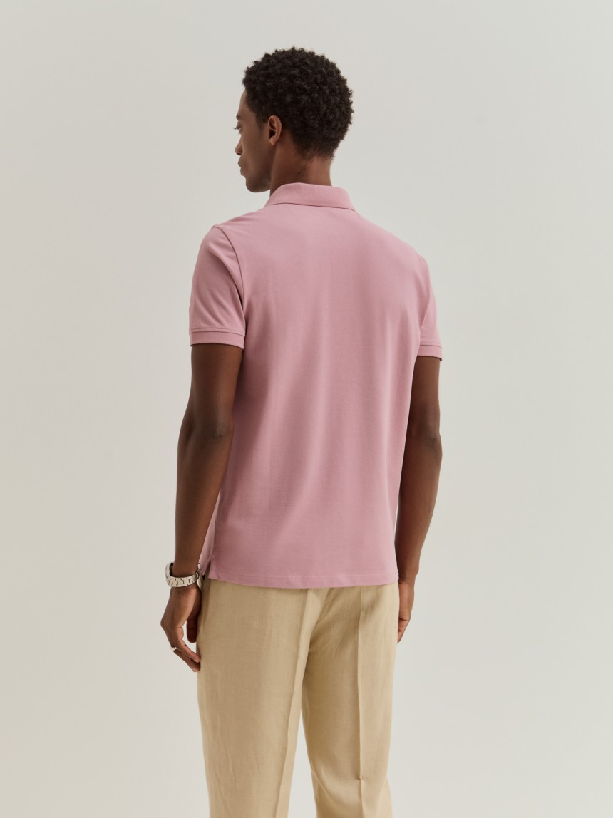 Polo piqué slim fit garment dye
