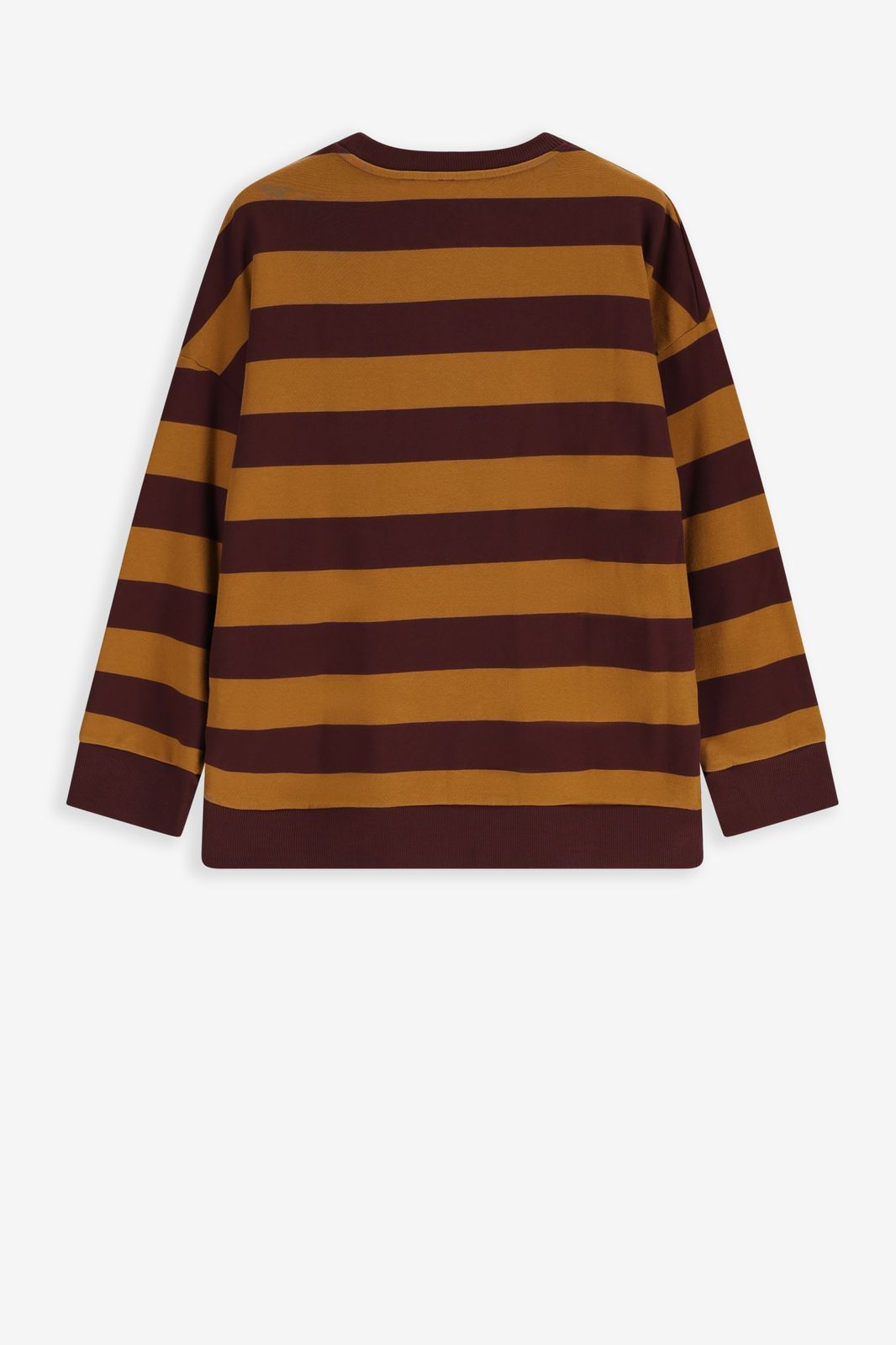 Bruine gestreepte sweater