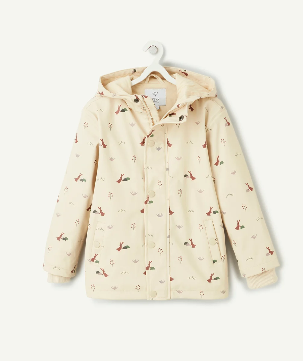 FRESKIMPERMÉABLE BEIGE AVEC IMPRIMÉ LAPIN