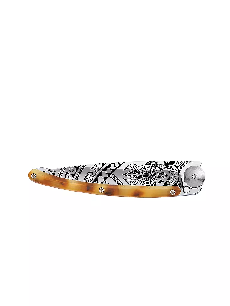 DEEJO Taschenmesser Schildpattoptik Hochglanz POLYNESIER 37G  silber
