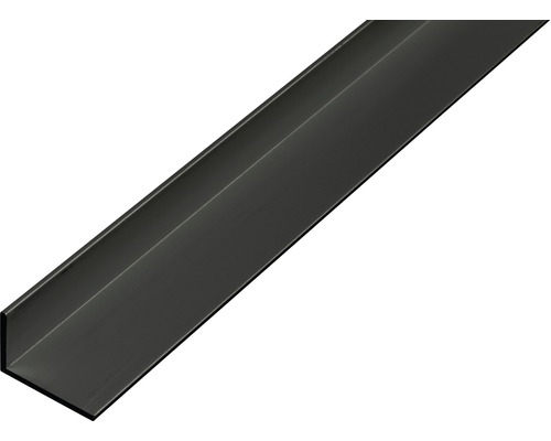Aluminium hoekprofiel, zwart geanodiseerd, 20x10x1 mm, 2 m
