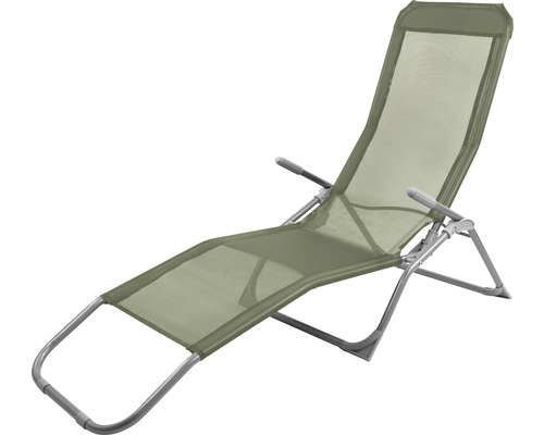 Garden Place Bella ligstoel met stof, opvouwbaar, khaki