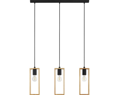 Hanglamp, 3-lichts, H x D x H, 110 x 71 cm, zwart