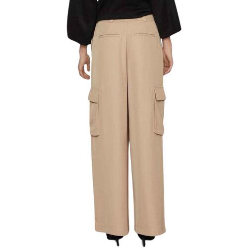 Vila - VIWINNIE LADY WIDE HW CARGO PANTS Beige