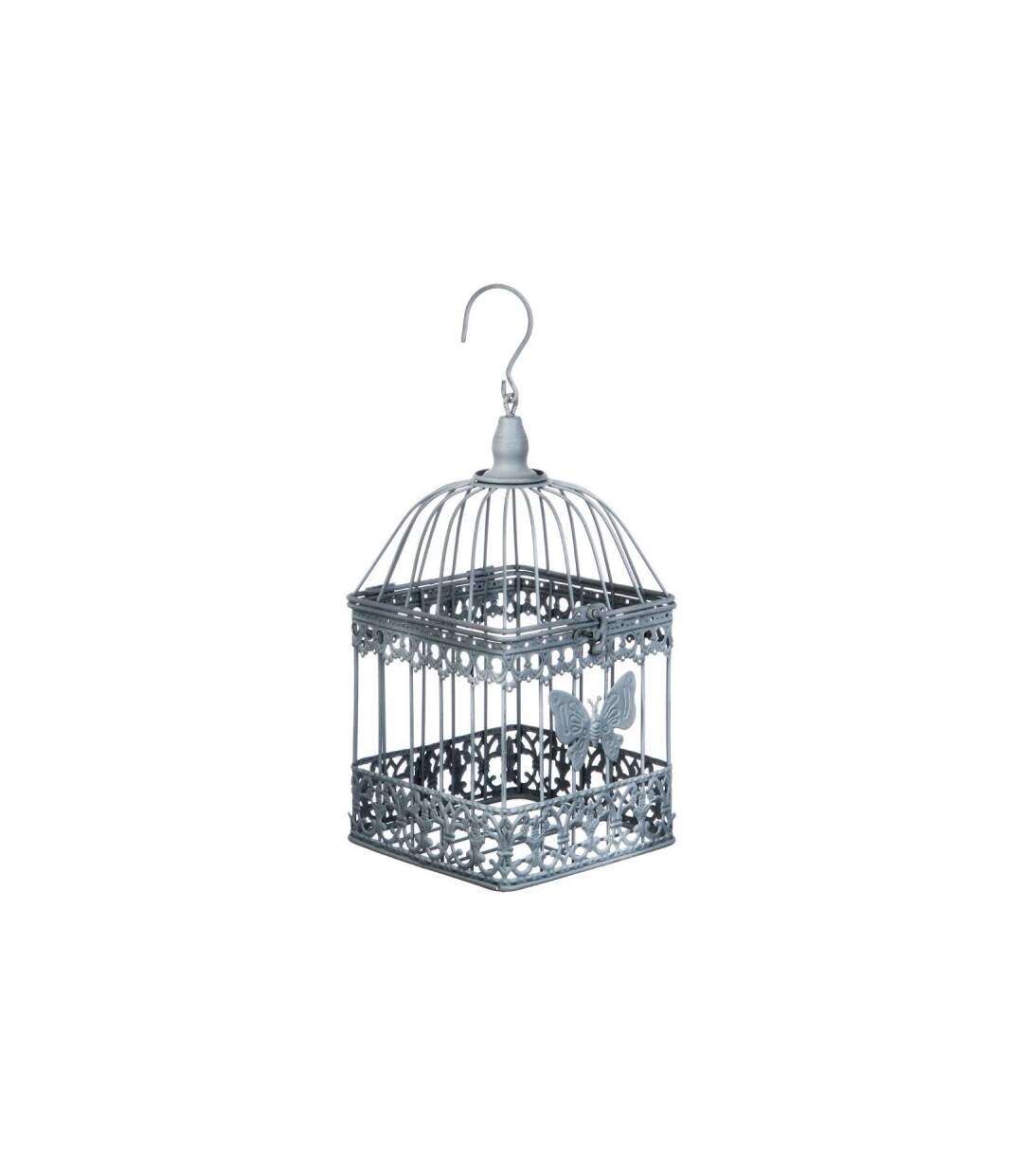 Lot de 2 Cages à Oiseaux en Métal Niena Gris