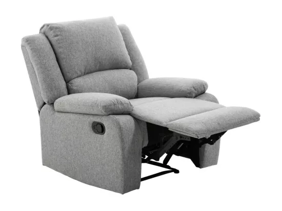 Fauteuil Relaxation 1 place Léo en Tissu - Gris clair - L88 x 93 x 96cm - Loungitude