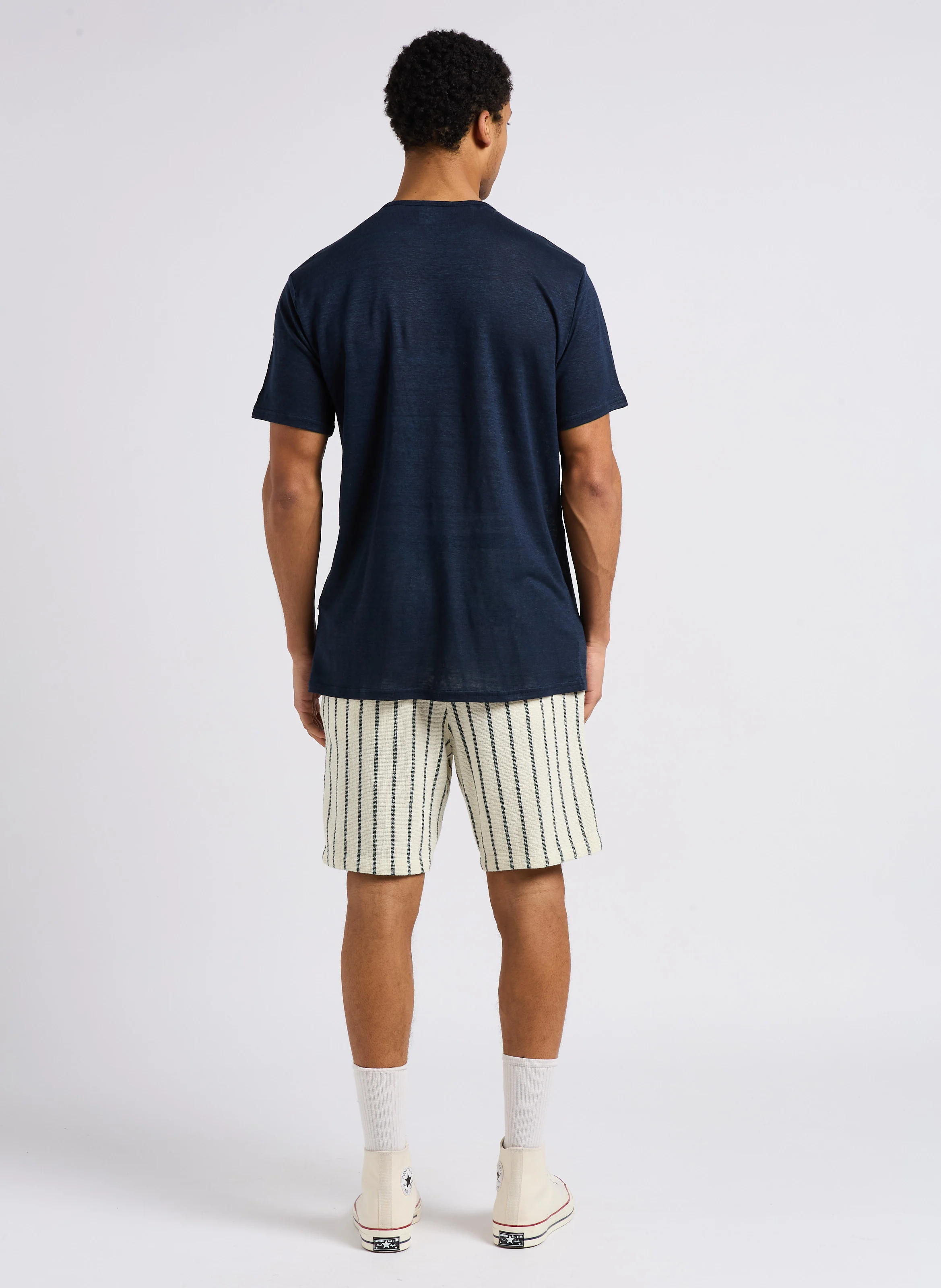 BET - Tee-shirt col rond en lin| Bleu