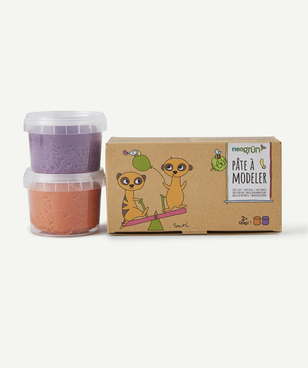 NEOGRUNPÂTE À MODELER ORANGE ET VIOLETTE ENFANT