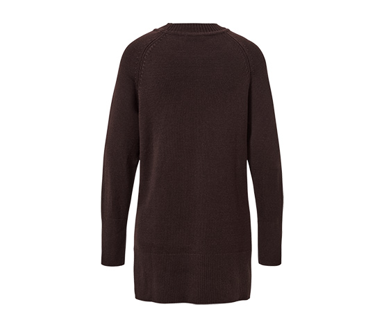Langer Strickpullover, dunkelbraun