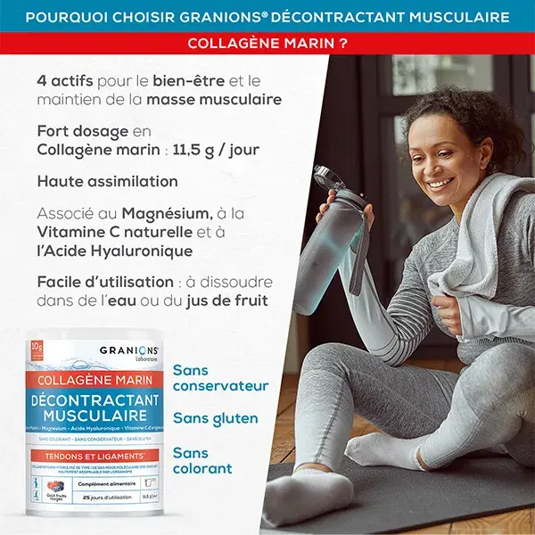 Granions Relaxante Muscular Colágeno Magnésio Ácido Hialurônico Vitamina C 288g