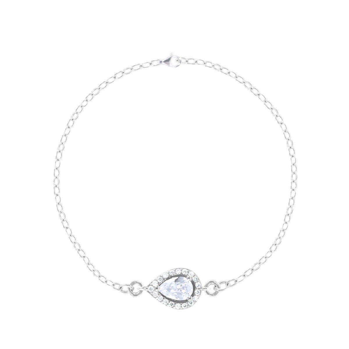 Bracelet en argent 925 rhodié avec oxydes de zirconium