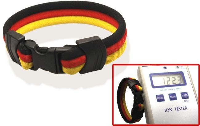 Ionen Power Armband schwarz/rot/gelb Small