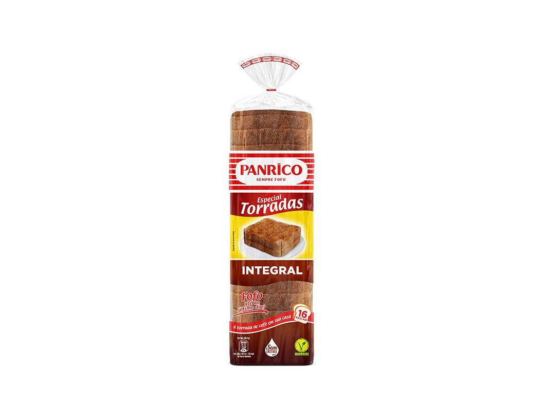 PÃO FORMA PANRICO COM CÔDEA TORRADAS INTEGRAL 520G