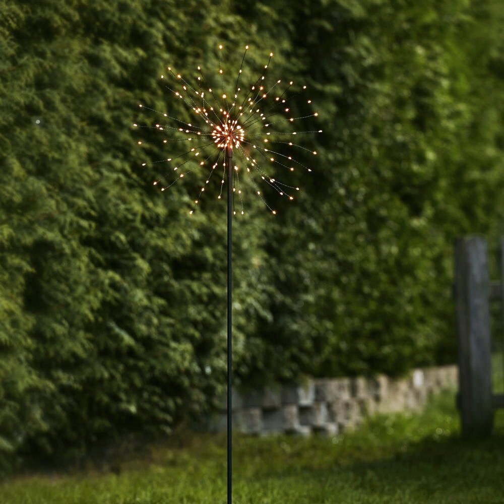 LED lichtobject Vuurwerk Buiten in zwart 2.1W 126lm IP44 met grondpen