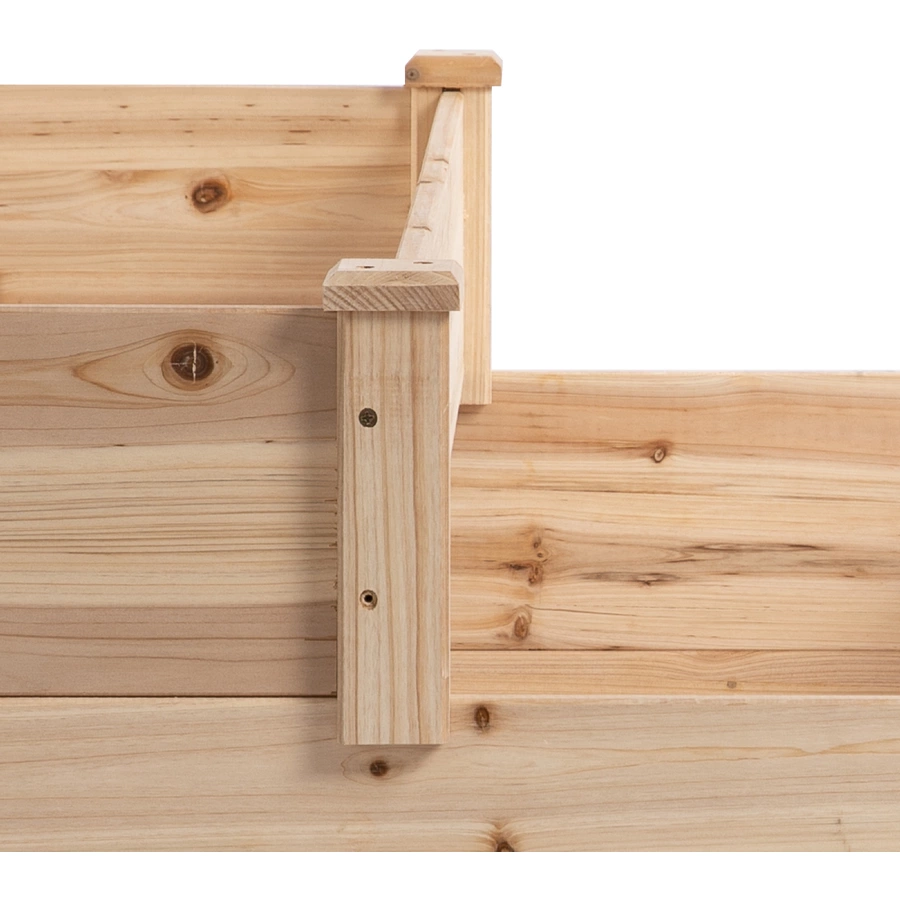 Outsunny Hochbeet mit stufenförmiges Design natur