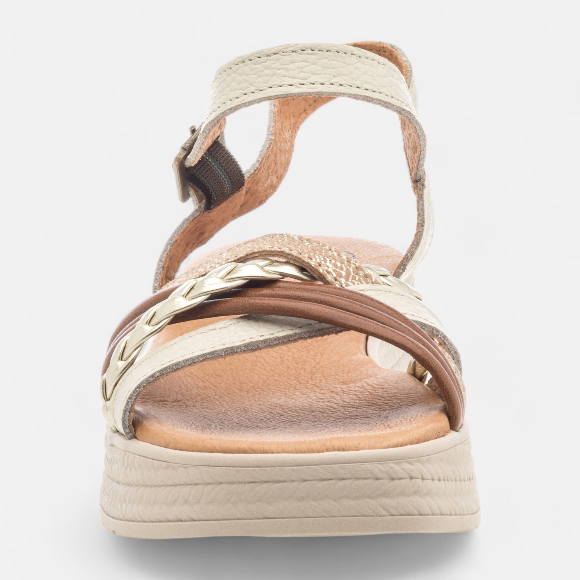 Sandales Femme en cuir beige