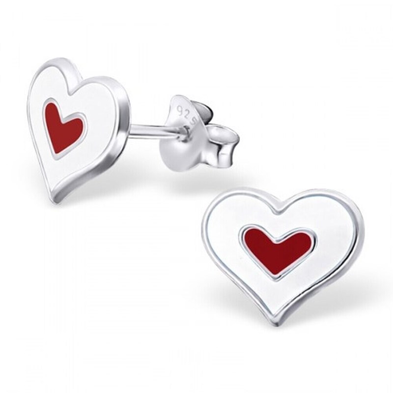 Boucle d'oreille coeur en argent 925/1000