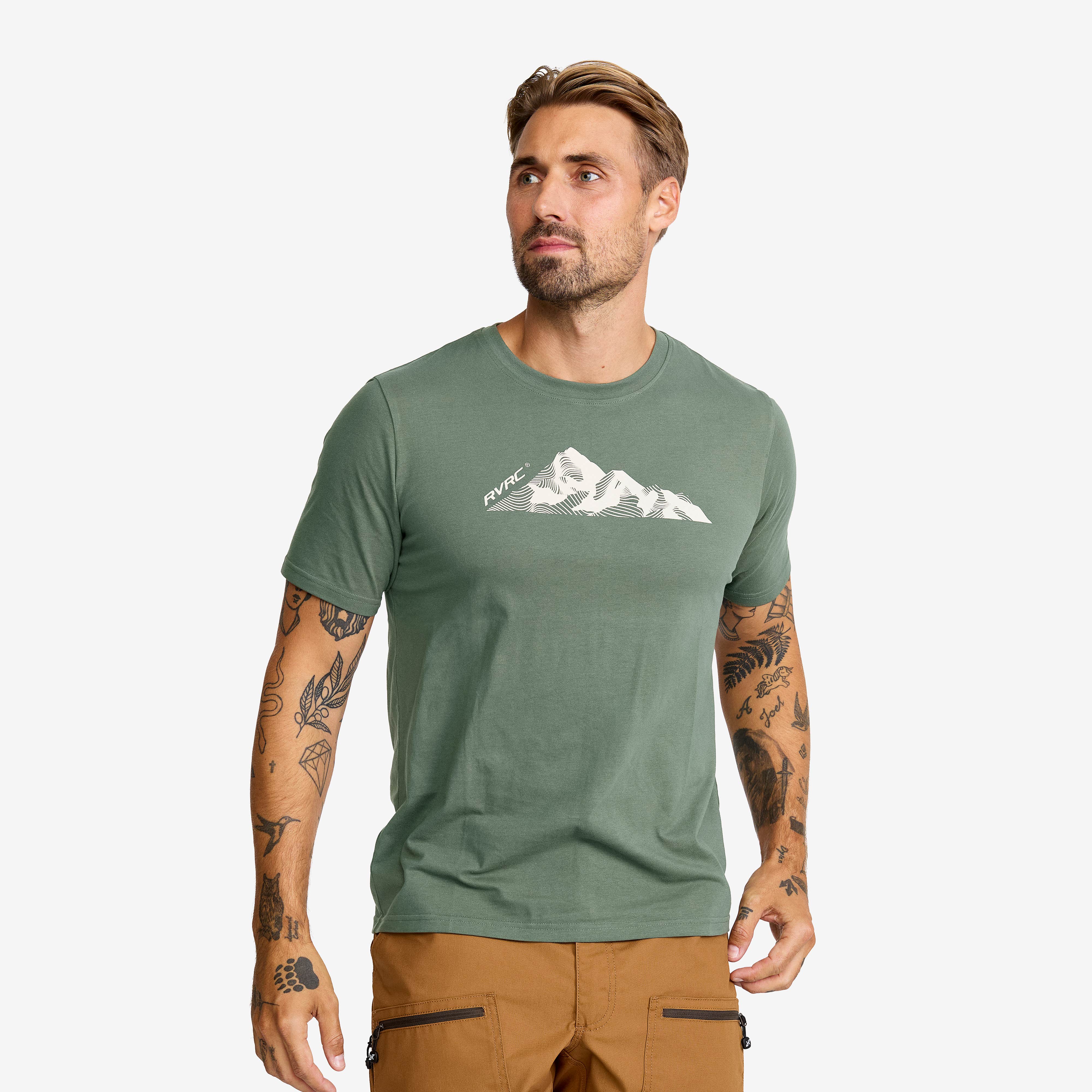 Easy Graphic Mount Lines T-shirt Herre Mojito Green