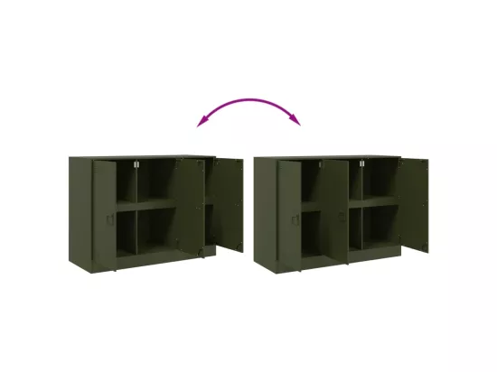 Buffet vert olive 99x39x73 cm acier