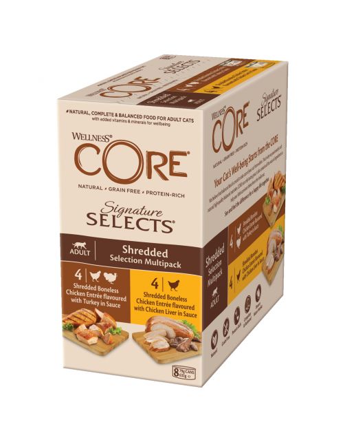Wellness Core Signature Selects Shredded Multi-Pack - Kattenvoer - Mix 8x79 g