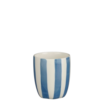 Mok blauw gestreept - h7xd8,5 cm