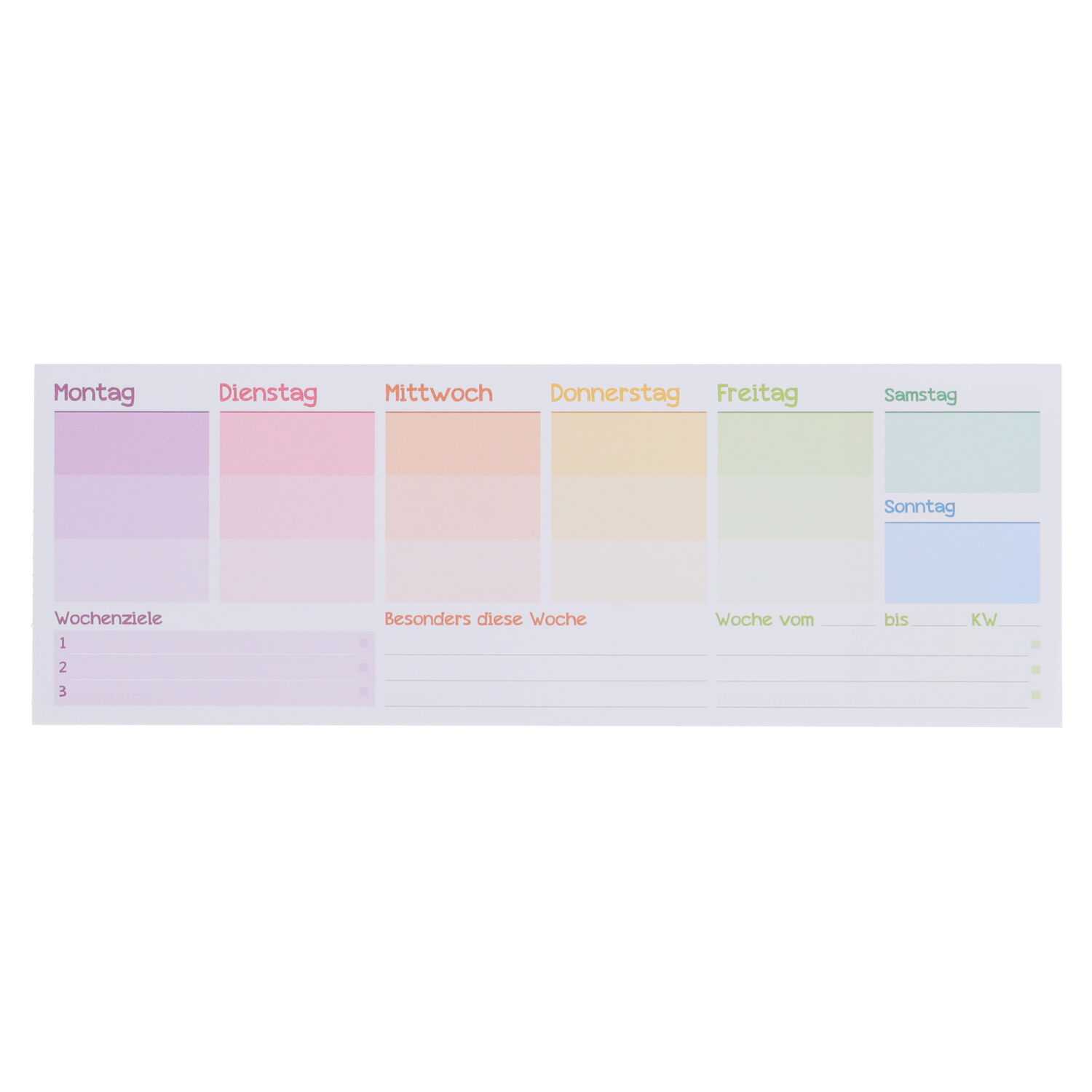 Wochenplaner Trendstuff lang Rainbow