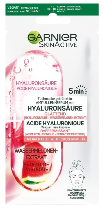 Garnier Skinactive Ampullen Sheetmask met Watermeloen & Hyaluronzuur 1 stuk