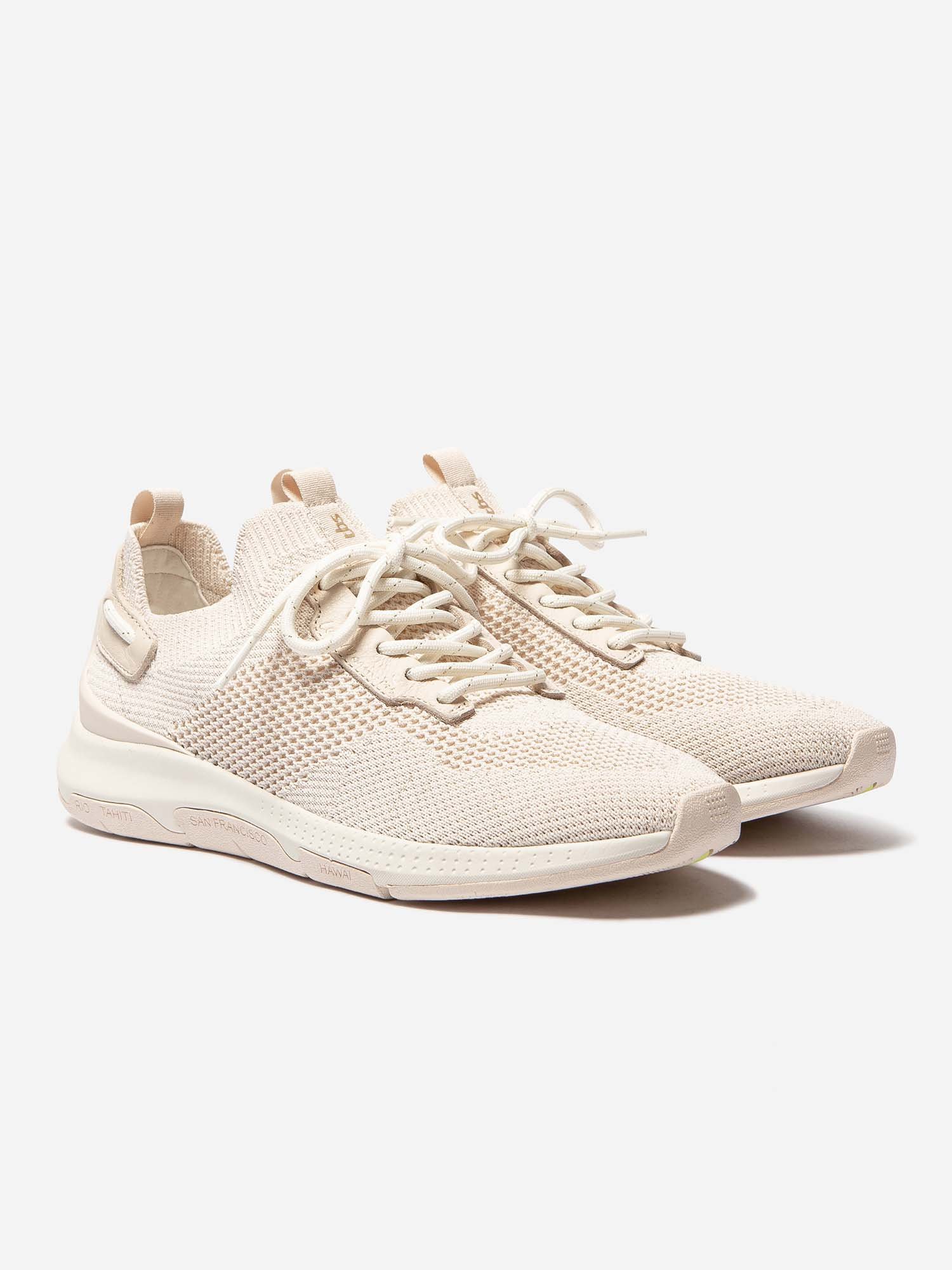 Baskets Femme Confort Textile Recyclé Beige