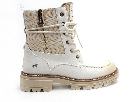 Mustang boots bottine plates femme 1437506 blanc