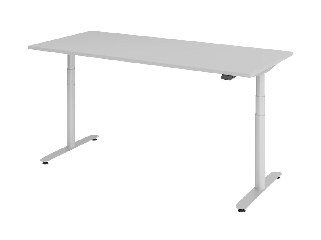 Höhenverstellbarer Schreibtisch 180 x 80 cm Grau/ Silber
