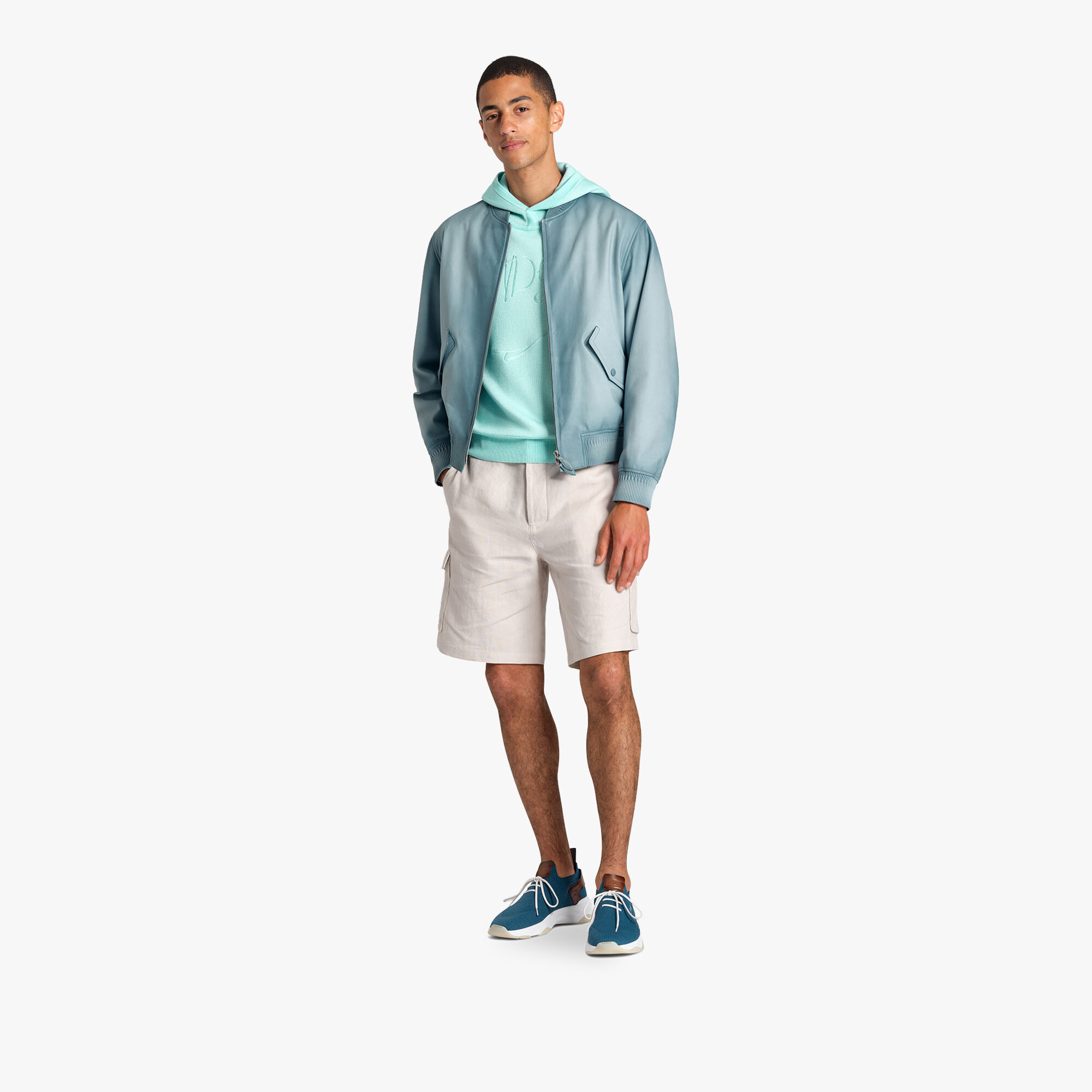 Bomber En Cuir Patine