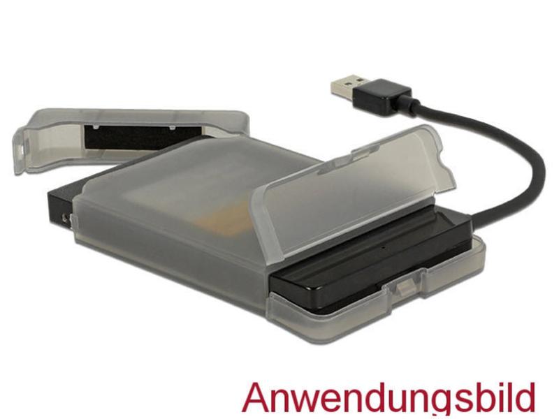 Delock Adapterkabel USB 3.0 Typ-A - SATA 22-Pin mit Schutzh USB-zu-SATA-Schnittstellenkonverter mit abnehmbarem Gehäuse