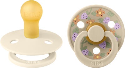 BIBS x Liberty Colour Strawberries Smokk 2-Pakk Lateks Str 1, Ivory Mix