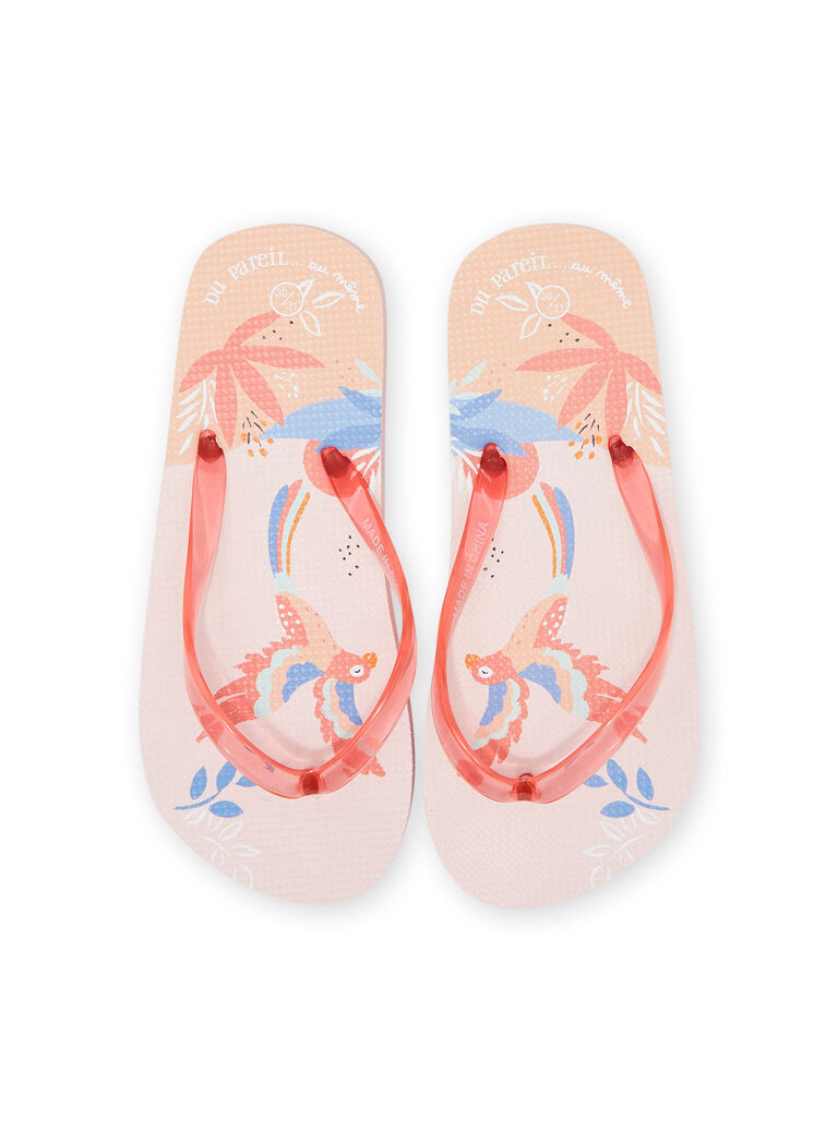 Tongs de plage corail à motifs fille