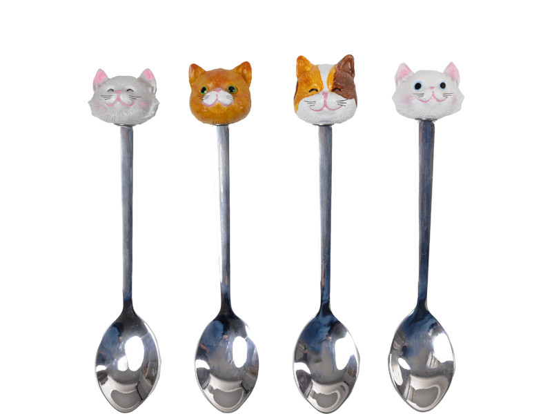 Theelepel Set Van 4 Dier Cat