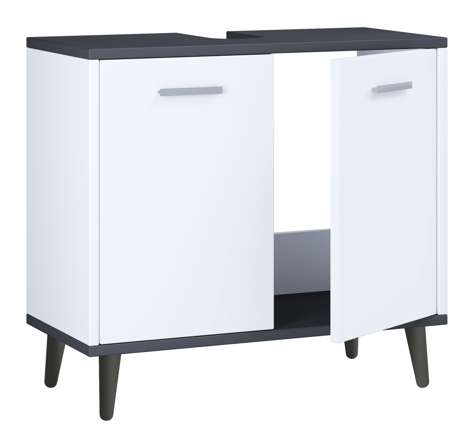 Waschbeckenunterschrank LANDOS - weiß-anthrazit - 60 cm