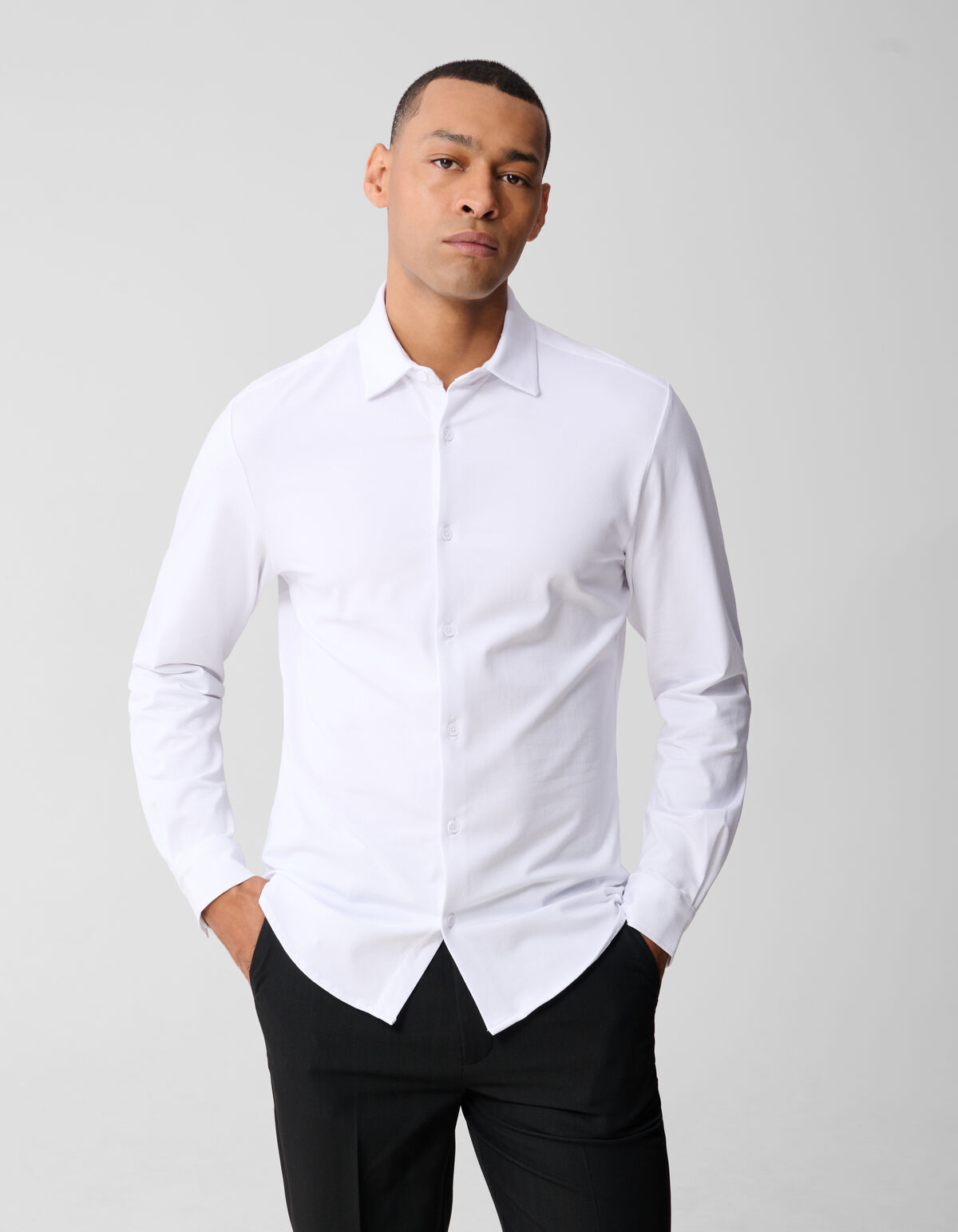 Jersey Overhemd Wit