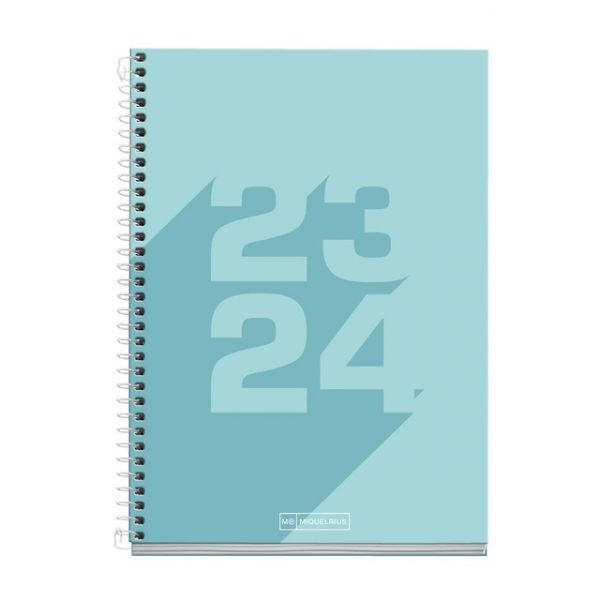 Miquelrius Agenda Escolar 2023-2024 Plus Diária School Castelhano 15x21 3 cm Turquesa