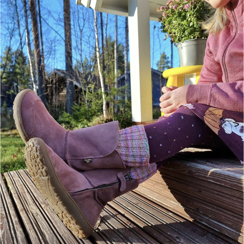 Froddo Froddo Barefoot Tex Suede Fourrées Cognac
